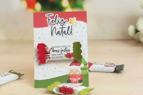 Card com Balinha Personalizada Brinde Natal
