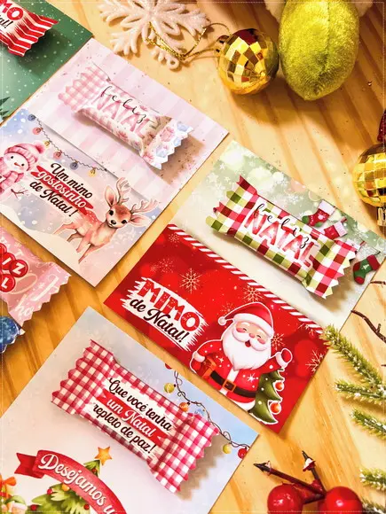 Card com Balinha Personalizada Brinde Natal