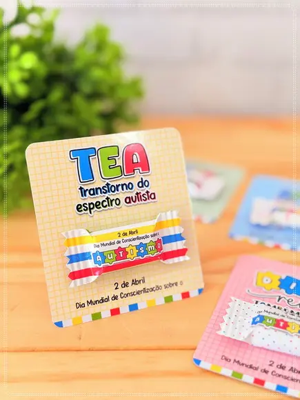 Card com Balinha Personalizada Conscientização do Autismo