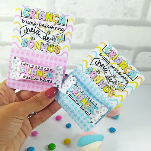 Card com Balinha Personalizada Dia das Crianças