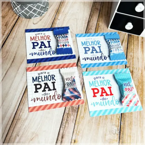 Card com Balinha Personalizada Dia dos Pais