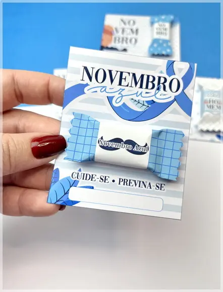 Card com Balinha Personalizada Novembro Azul