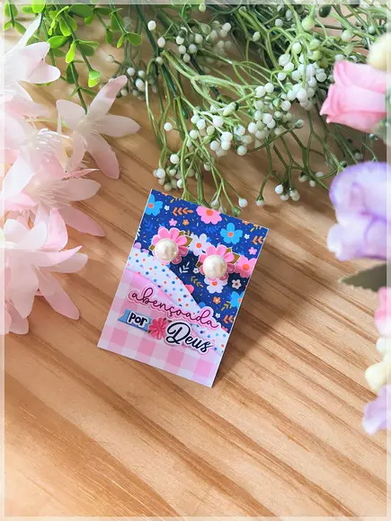 Card com Brinco Lembrancinha Dia da Mulher