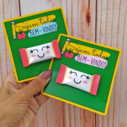 Card com Balinha Personalizada Volta às Aulas