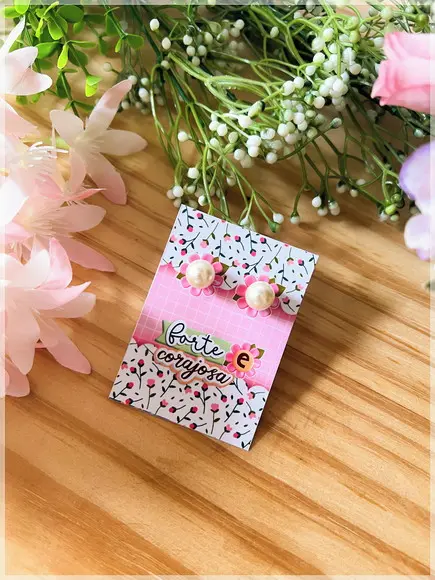 Card com Brinco Lembrancinha Dia da Mulher