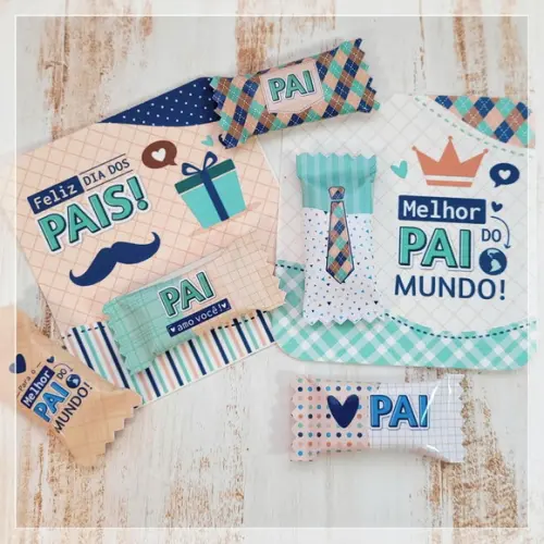 Card com Balinha Personalizada Dia dos Pais