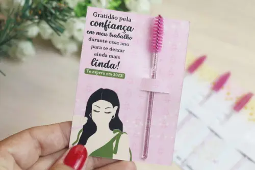 Card com Escovinha para Cílios Brinde Natalino