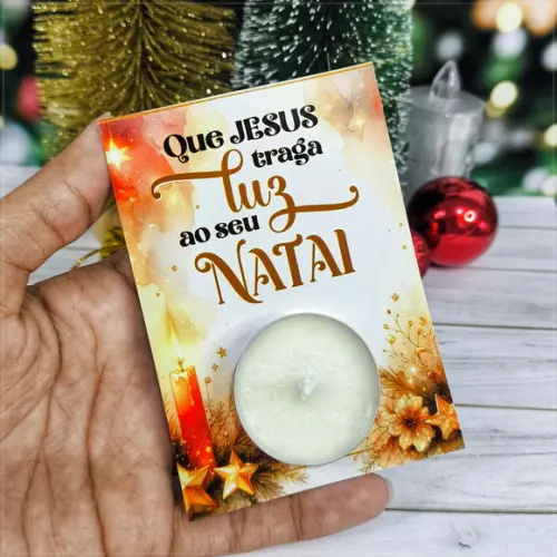 Card com com Vela Brinde Natal