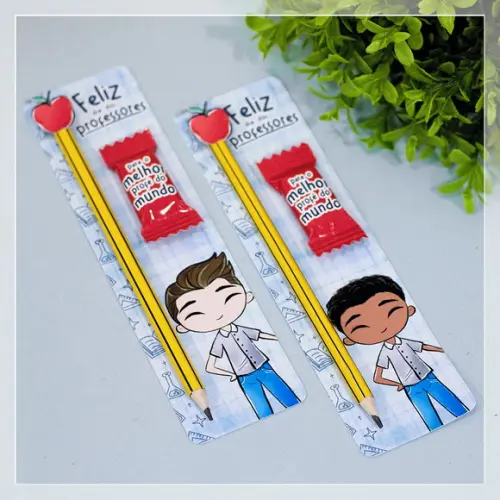 Card com Lápis e Balinha Dia dos Professores