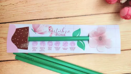 Card com Lápis Outubro Rosa