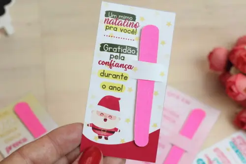 Card com Mini Lixa - Brinde Natal