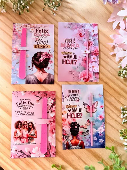Card com Mini Lixa Personalizada Dia da Mulher