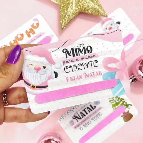Card com Mini Lixa - Brinde Natal