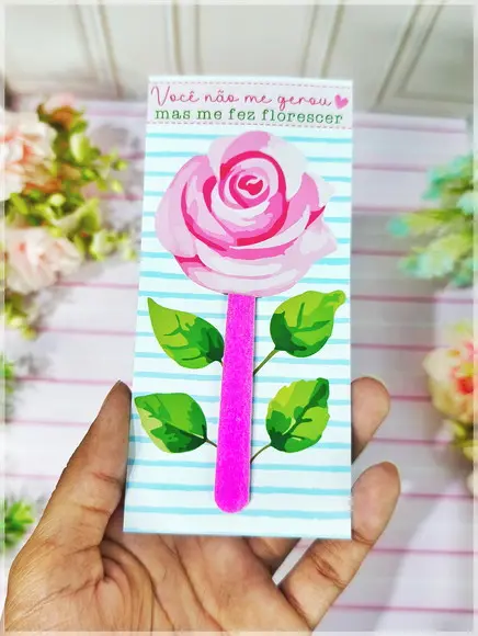 Card com Mini Lixa Personalizada Dia das Mães