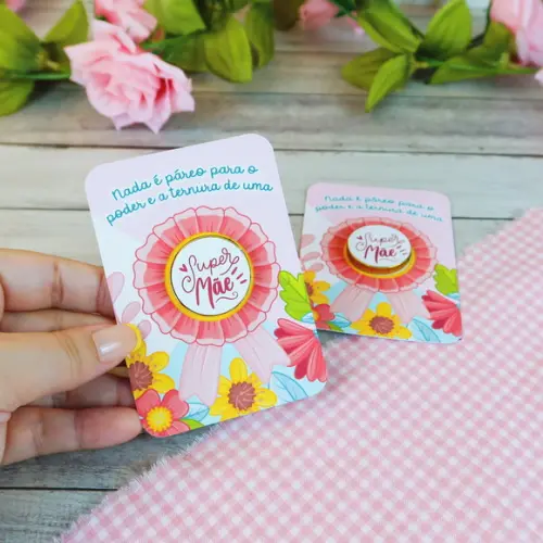 Card com Moeda de Chocolate Brinde Dia das Mães