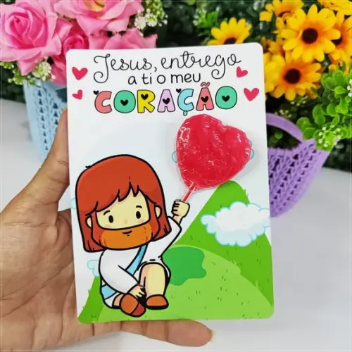 Card com Pirulito Brinde Cristão