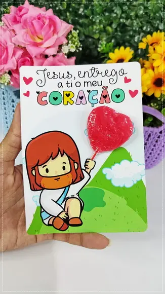 Card com Pirulito Brinde Cristão