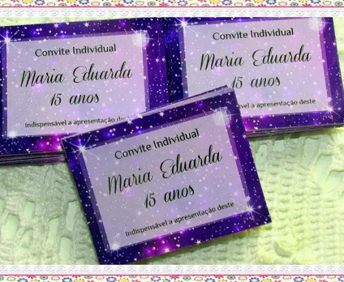 Convite Individual Tema Galáxia