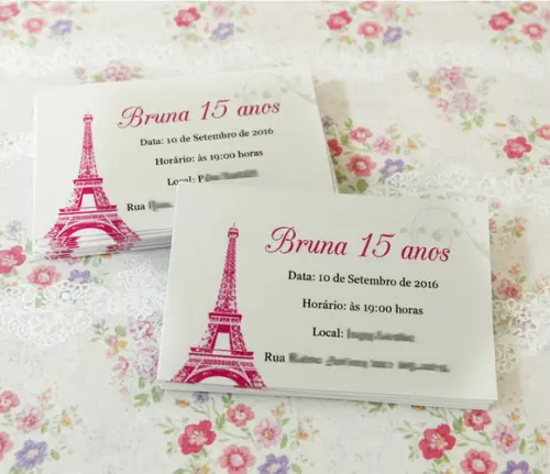Convite Individual Tema Paris