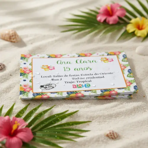 Convite Individual Tema Hawaii