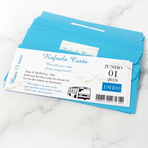 Convite Ingresso - Passagem de Ônibus