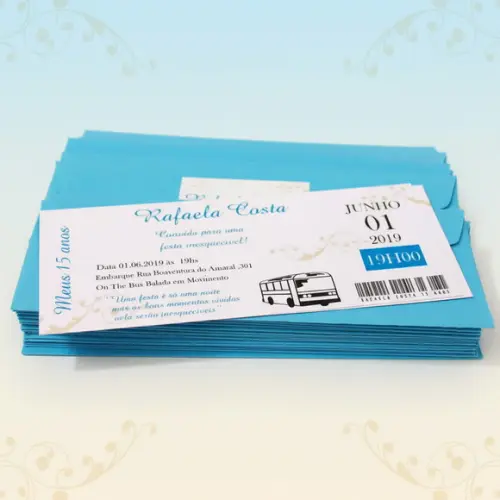Convite Ingresso - Passagem de Ônibus