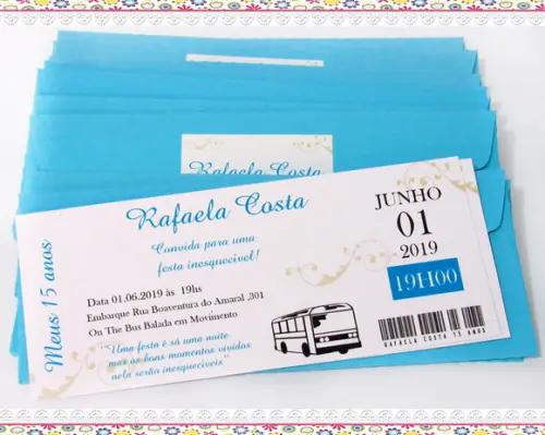 Convite Ingresso - Passagem de Ônibus