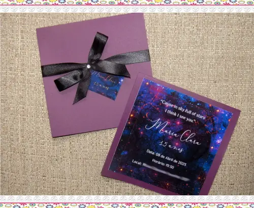 Convite Personalizado 15 Anos Galáxia