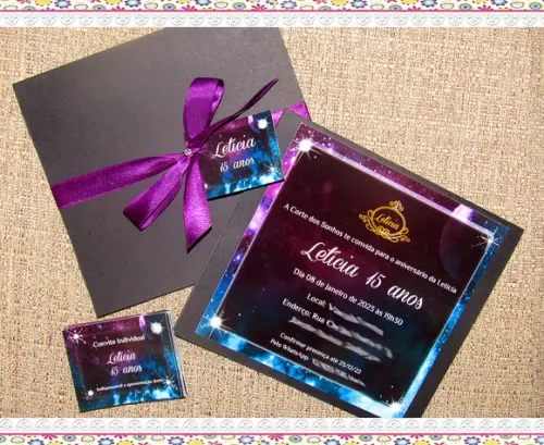 Convite Personalizado 15 Anos Galáxia