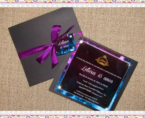 Convite Personalizado 15 Anos Galáxia
