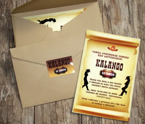 Convite Personalizado Festa Country