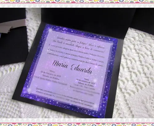 Convite Personalizado Tema Galáxia