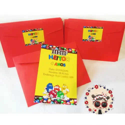 Convite Personalizado M&m´s