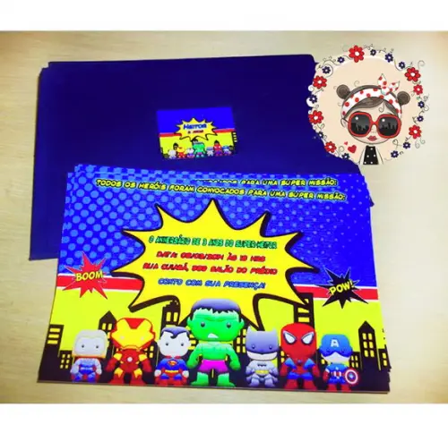 Convite Personalizado Super Heróis
