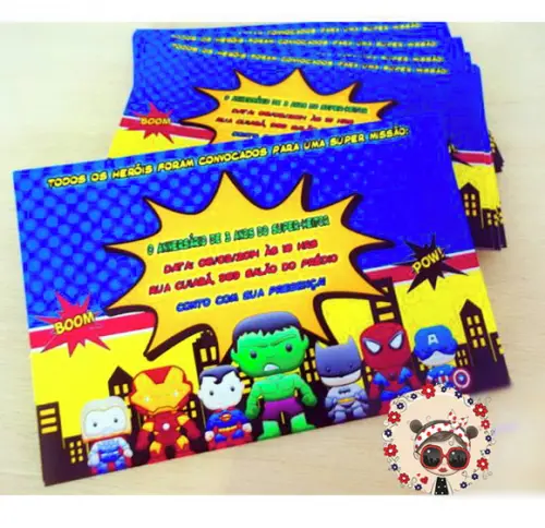 Convite Personalizado Super Heróis