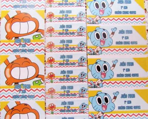 Etiquetas Escolares Gumball