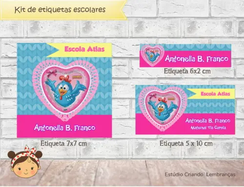 Etiquetas Escolares Galinha Pintadinha