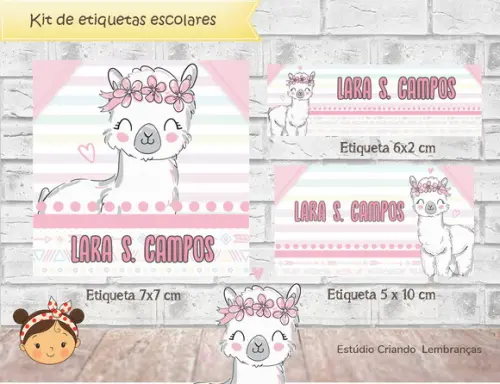 Etiquetas Escolares Lhama