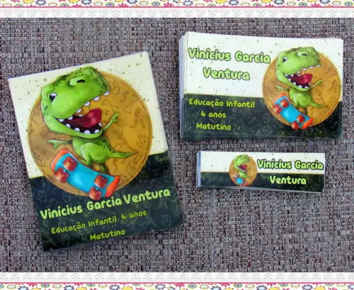 Etiquetas Escolares Personalizadas Dinossauro