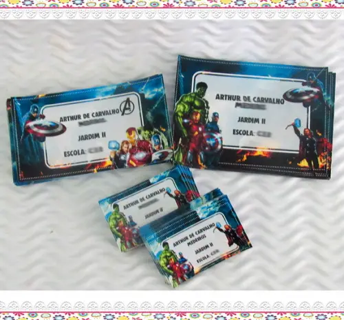 Etiquetas Escolares Vingadores