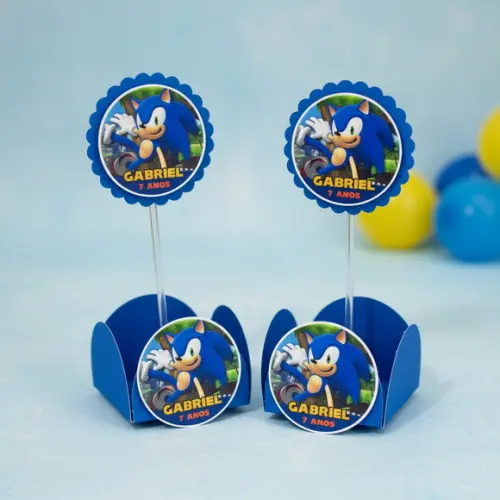 Forminha + Topper para Docinhos Sonic