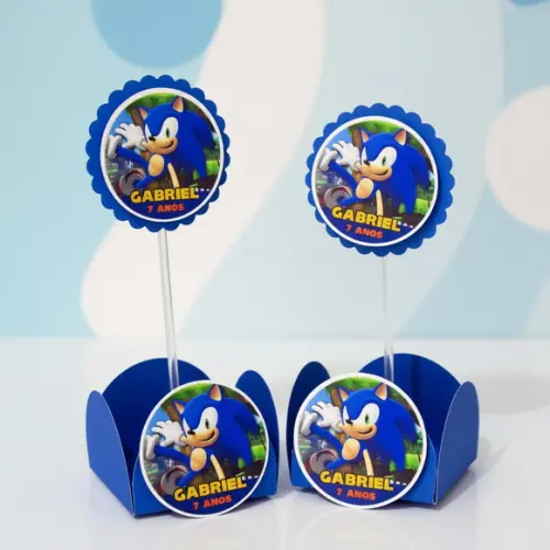 Forminha + Topper para Docinhos Sonic