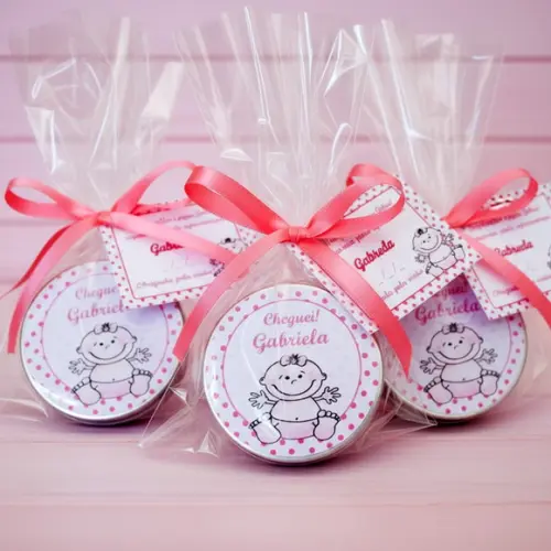 Latinha Personalizada com Balinhas Chá de Bebê