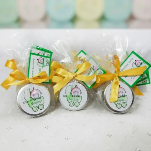 Latinha Personalizada com Balinhas Chá de Bebê Menino