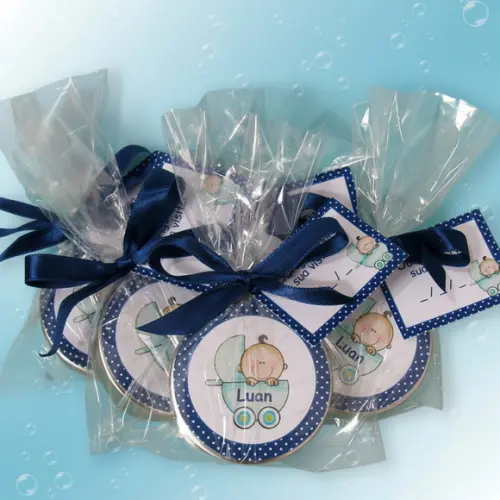 Latinha Personalizada com Balinhas Chá de Bebê Menino