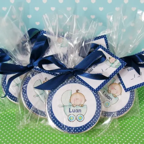 Latinha Personalizada com Balinhas Chá de Bebê Menino