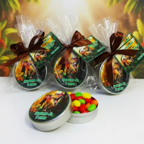 Latinha Personalizada com Balinhas Dinossauro