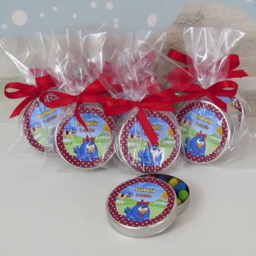 Latinha Personalizada com Balinhas Galinha Pintadinha