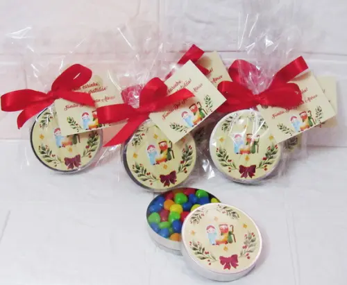 Latinha Personalizada com Balinhas Natal