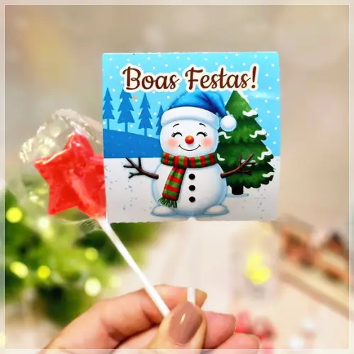 Pirulito com Capinha Personalizada Natal